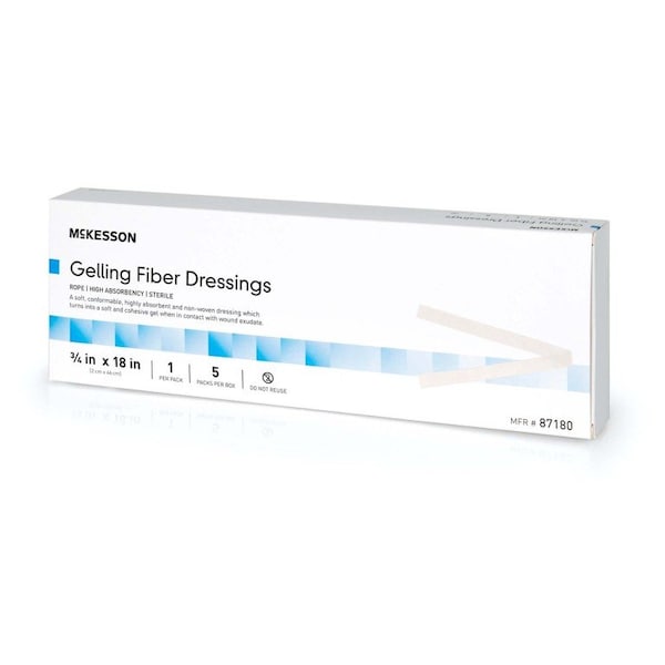 Mckesson Absorbent Gelling Fiber Dressing, 3/4 x 18 Inch, 5PK 87180 - main